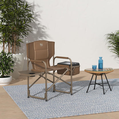 Timber Ridge - Silla Plegable de Camping con Bolsa refrigeradora, Silla de Director Plegable con Mesa Auxiliar para Adultos, sillas de Campamento para Exteriores, césped, Deportes, Pesca, soporta 300