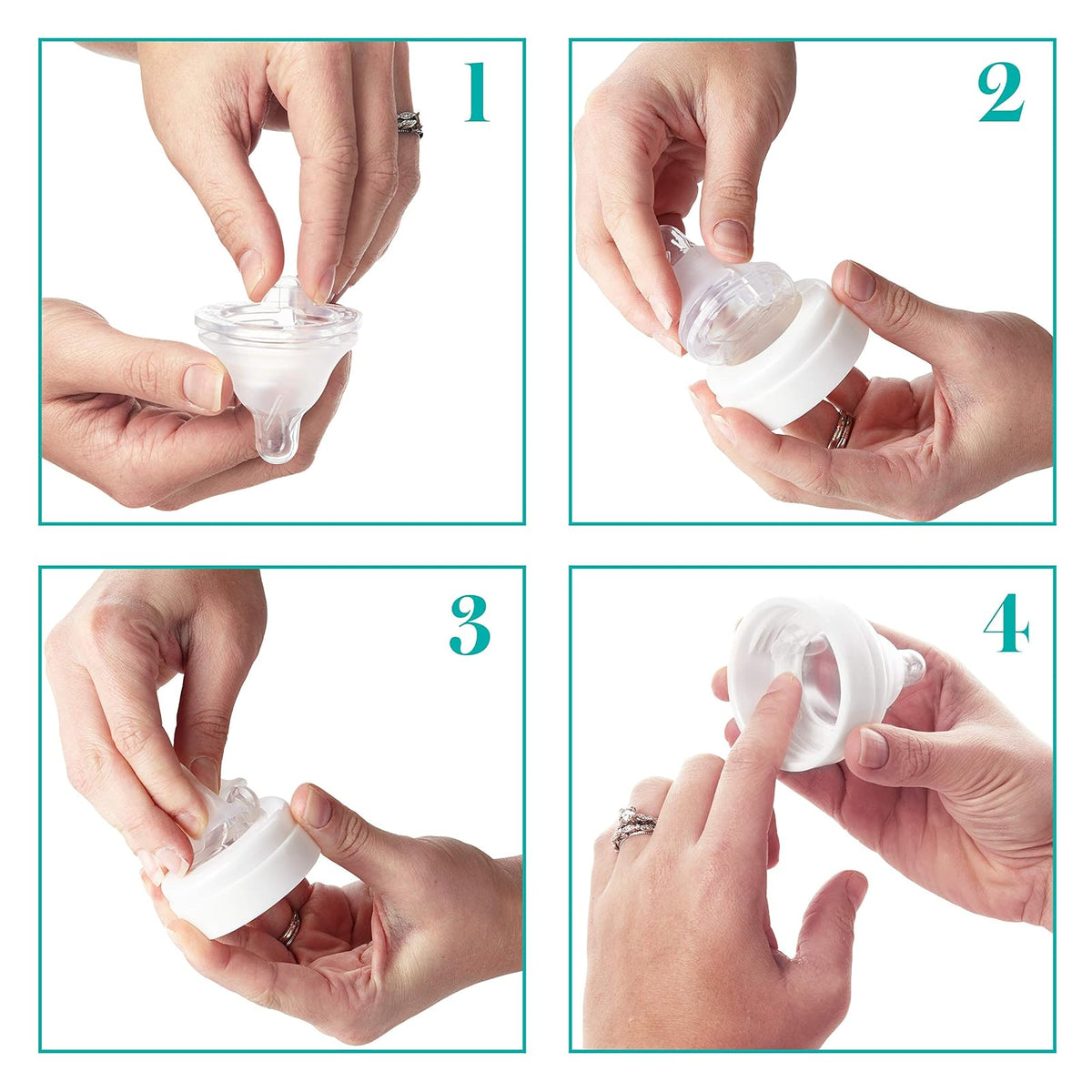 Evenflo Feeding Balance + cuello ancho sin BPA silicona flujo medio biberón de bebé pezón – 3 meses + 6 ct