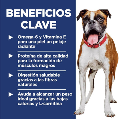 Hill's Science Diet Light Croquetas para Perro Adulto Sabor Pollo 13.6Kg | Croquetas Hill's para perro, pollo real, control de peso, músculos magros, fibras naturales de saciedad
