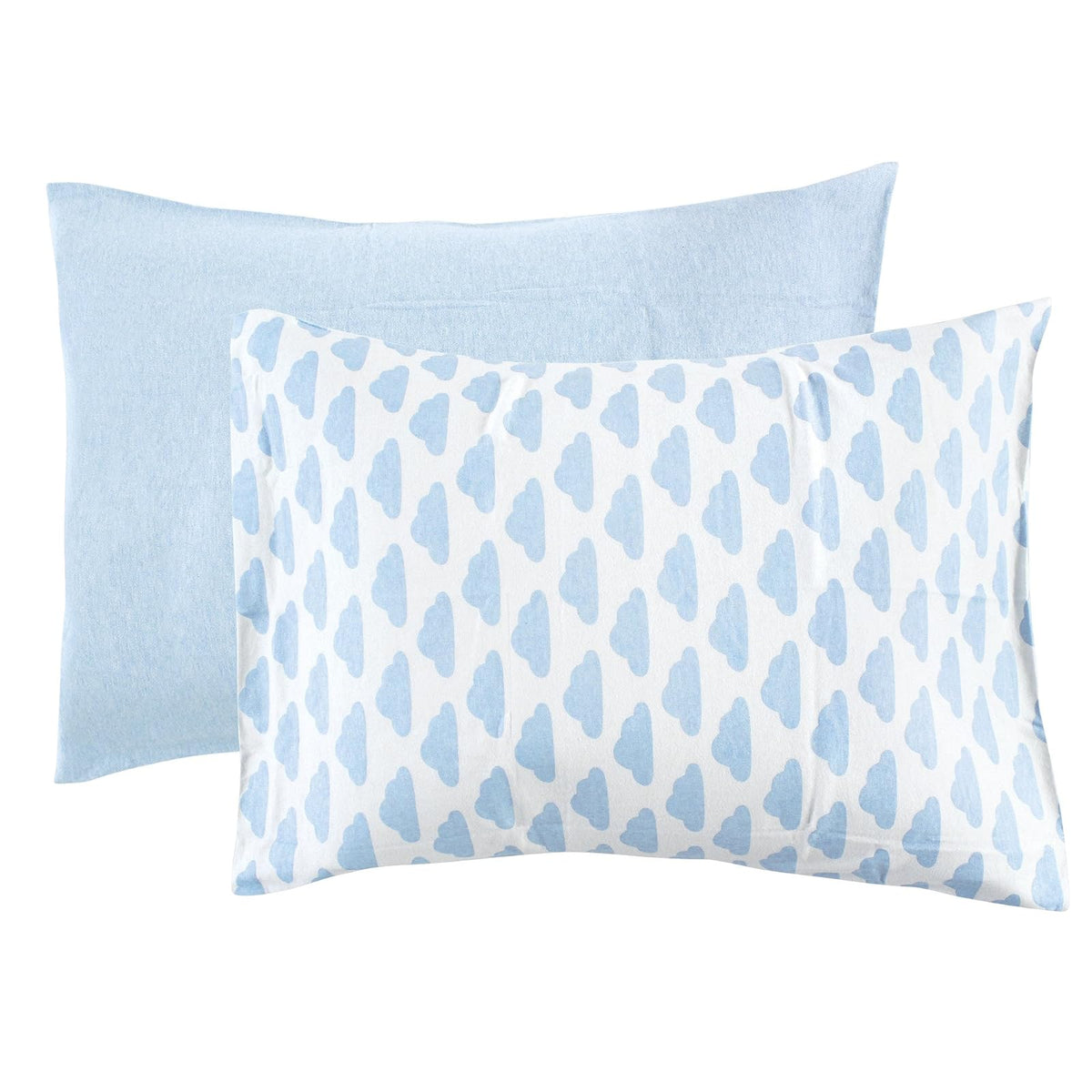 Hudson Baby Funda de Almohada Infantil 100% Algodón, 14 x 19 in - Nube azul claro Heather - Una talla