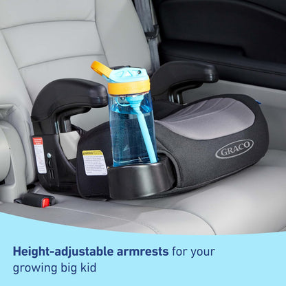 Graco TurboBooster 2.0 Asiento elevador sin respaldo para automóvil, Denton | Asiento elevador de viaje para niños de 4 a 10 años, peso de 40 a 100 libras, altura de hasta 57 pulgadas