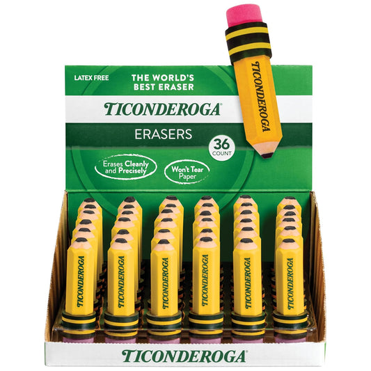 TICONDEROGA 38936 - con forma de lápiz, amarillo, paquete de 36 | Ideal para escribir, dibujar, trabajos escolares, aulas y uso de oficina