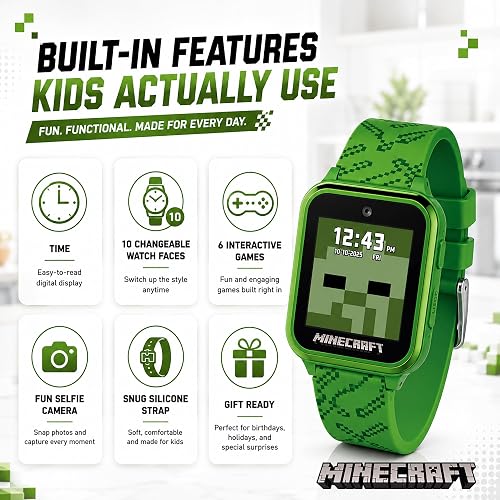 Minecraft Reloj inteligente interactivo con pantalla táctil (Modelo: MIN4045AZ)