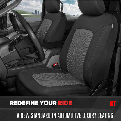 Motor Trend Fundas de Asiento Delanteras de Neumático Gris Carbón para Autos, Camiones y SUV, Paquete de 2, MTSC-6104-CC