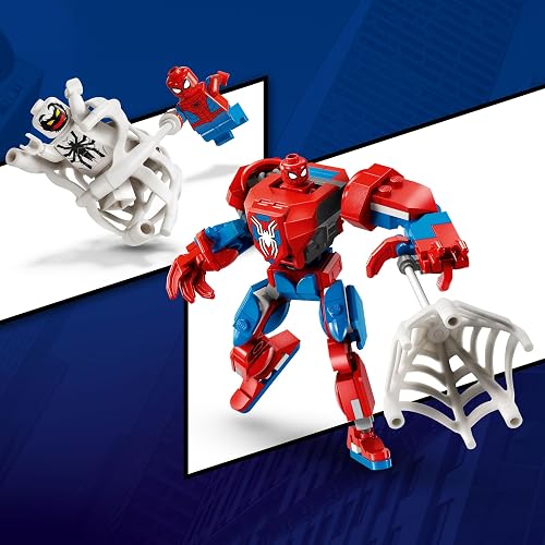 LEGO® Marvel Armadura Robótica de Spider-Man vs. Anti-Venom Juego de Aventuras de superhéroes con Figura de Juguete para Construir y Minifiguras, para niños de 6 años o más 76308