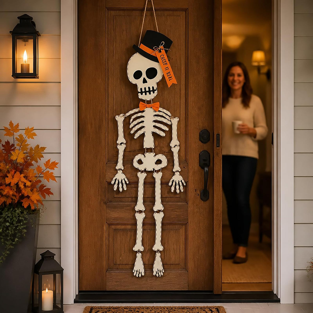 Mud Pie 40060032T - Percha para Puerta de Halloween, 65 Pulgadas, Color Blanco