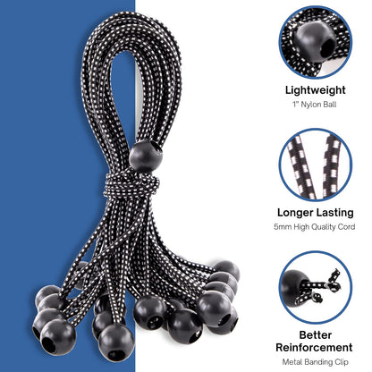 Kotap bb-11b bola bungee, 27.9 cm, Negro, 25 piezas