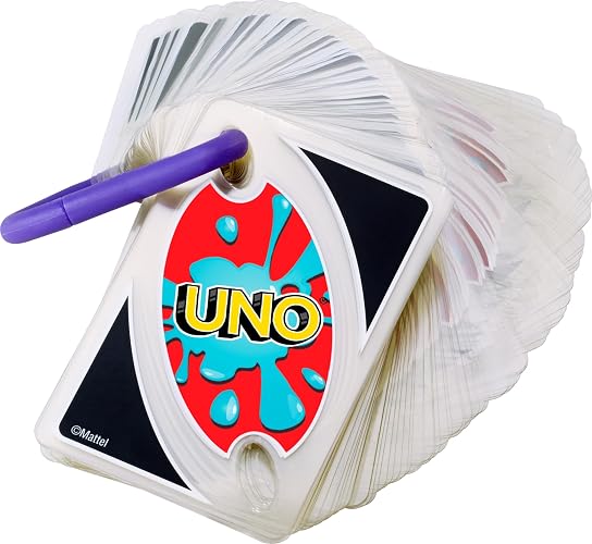 UNO Juego de Cartas Splash Resistente al Agua Versión Portátil con Clip Ideal para Playa Piscina o Viajes para Niños de 7 Años en Adelante