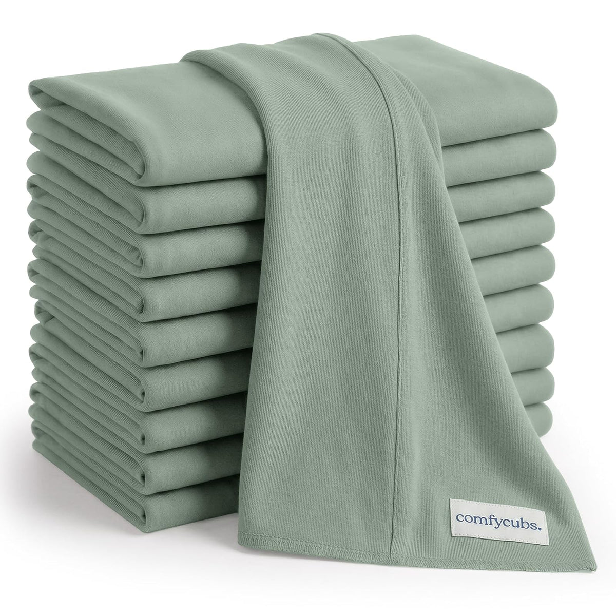 Comfy Cubs Pañitos para Eructar de Algodón para Bebé, 10 Piezas, Mora - Helecho - Pack of 10