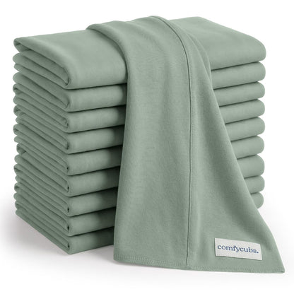 Comfy Cubs Pañitos para Eructar de Algodón para Bebé, 10 Piezas, Mora - Helecho - Pack of 10