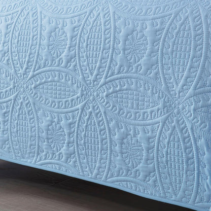 Chezmoi Collection Austin - Juego de Colcha de 3 Piezas (Queen, Azul Cambray)