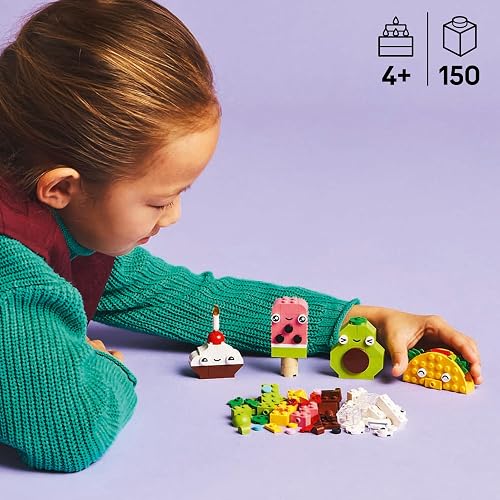 LEGO® Classic Amigos Nutritivos Creativos Juguete para niños y niñas Desde 4 años, Surtido de Bricks para Construir un Cupcake, un Helado, un Aguacate y un Taco 11039