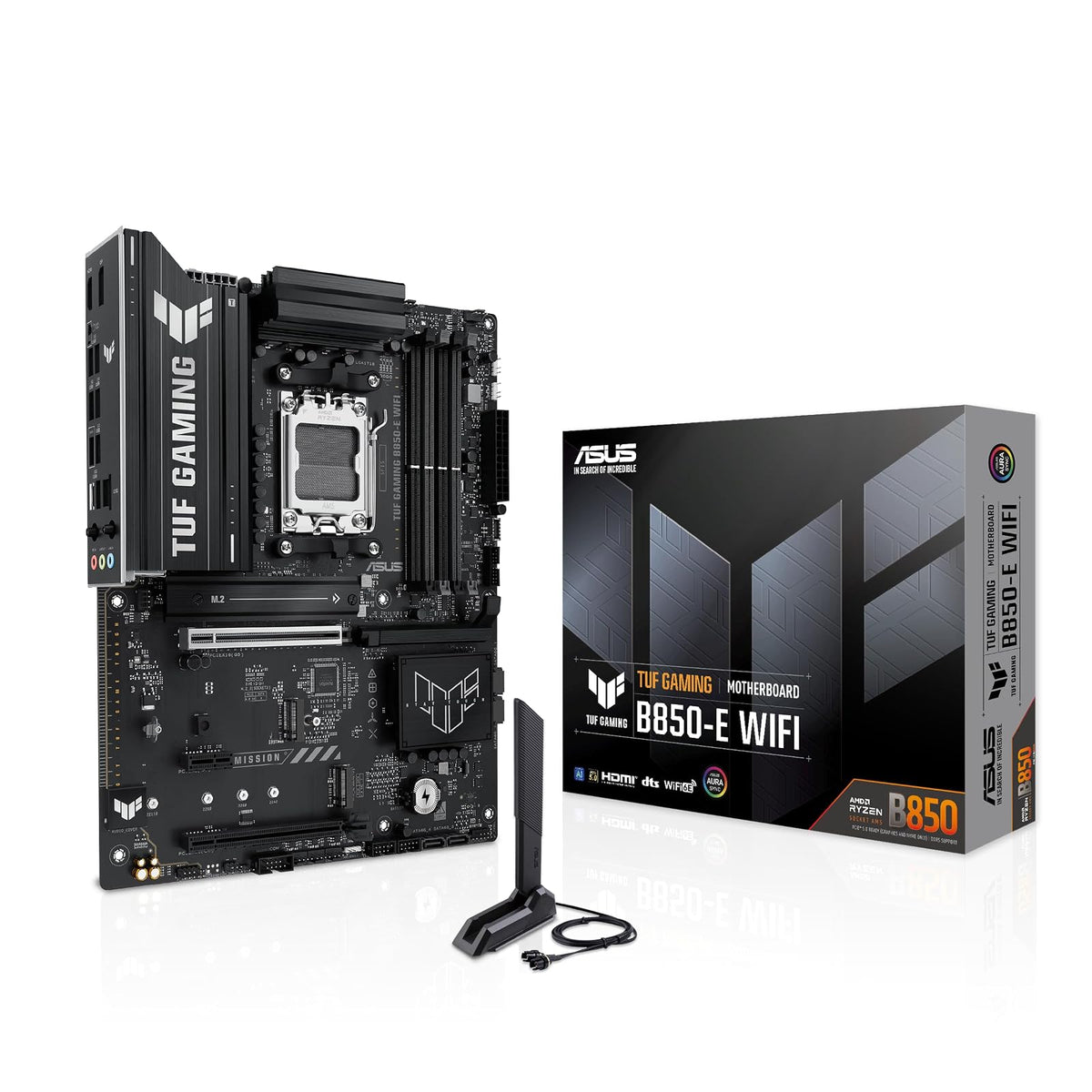 ASUS TUF Gaming B850-BTF WiFi Tarjeta Madre AMD AM5, Blanca - TUF Gaming|Negro - 1 PCIe 5.0 M.2|WiFi6E