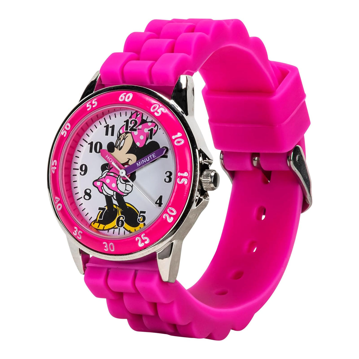 Accutime Kids Disney Mickey Mouse Minnie Mouse Analog Quartz Time Teacher Wrist Watch for Toddlers, Boys & Girls to Learn How to Tell Time