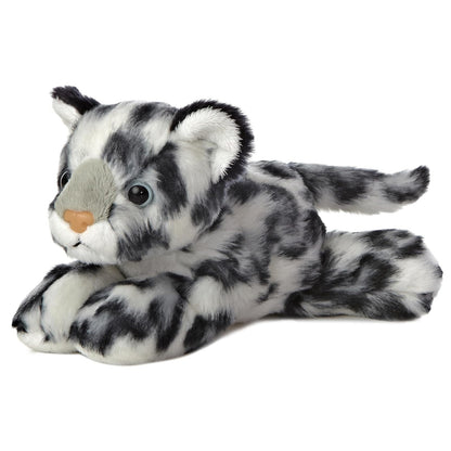 Aurora Mini Flopsie Peluche Coleccionable - 4 x 8 x 4 pulgadas - Leopardo de nieve