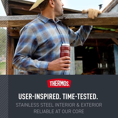 Thermos inoxidable Rey 16-Ounce Travel Tumbler, Metálico, 16 oz