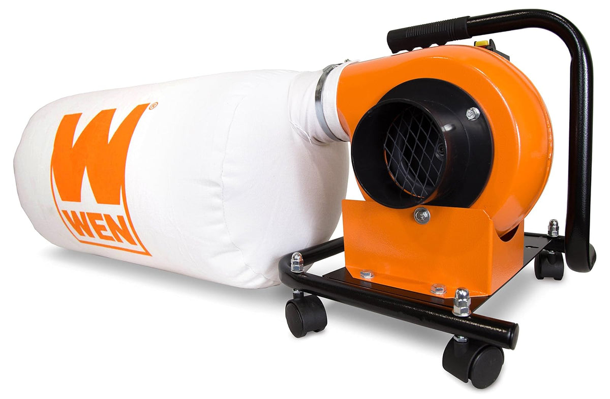 WEN - Colector de Polvo para carpintería, Motor de 5.7 amperios con Bolsa de 12 galones, Base móvil y Soporte de Pared Opcional (DC3401)