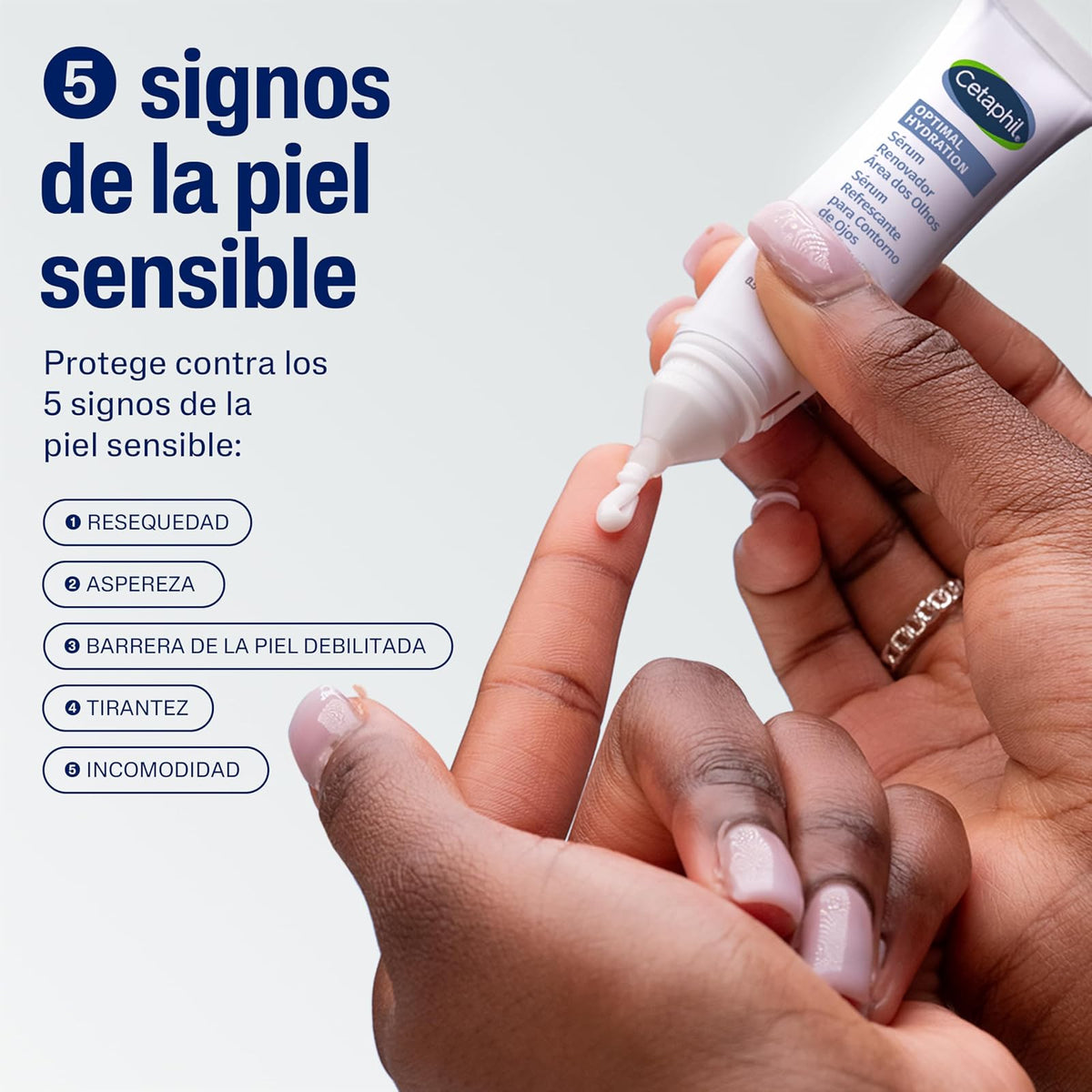 Cetaphil Optimal Hydration Sérum Ojos Ácido Hialurónico Piel Sensible 15 ml | Con HydroSensitiv Complex, ayuda a hidratar, calmar sensibilidad y mejorar apariencia de ojeras, bolsas e hinchazón.
