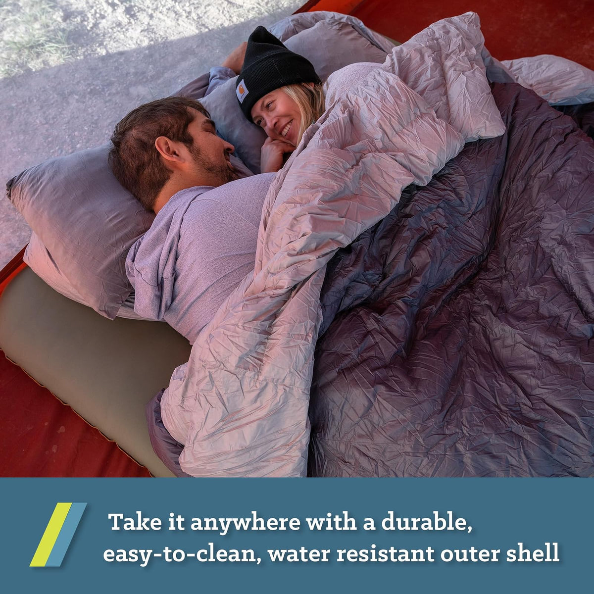 Klymit Drift - Almohada de Camping, Funda Reversible para Viajes y Dormir, Espuma viscoelástica triturada, Comodidad con Carcasa Duradera