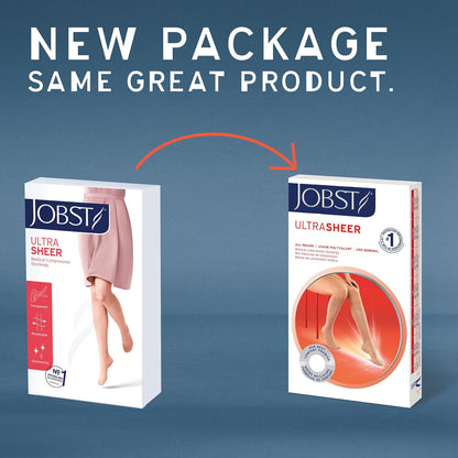 JOBST Ultrasheer Medias de compresión, Media 20-30mmHg, Rodilla, Talla M | Punta Cerrada, Color Miel, Compresión de Grado Médico