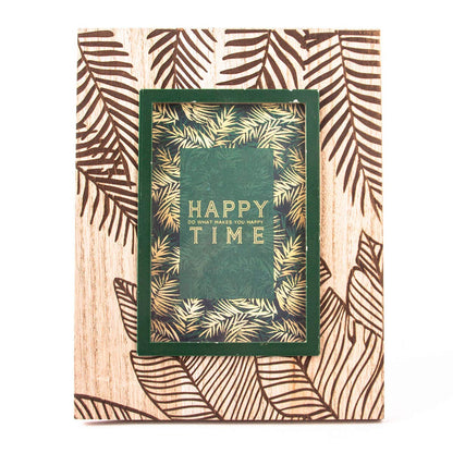 running 2523101 Decora Portarretratos Cajas p/Llaves Porta Retrato de MDF 4x6 café/Verde Hojas grabadas, Color, Pack of/Paquete de 1