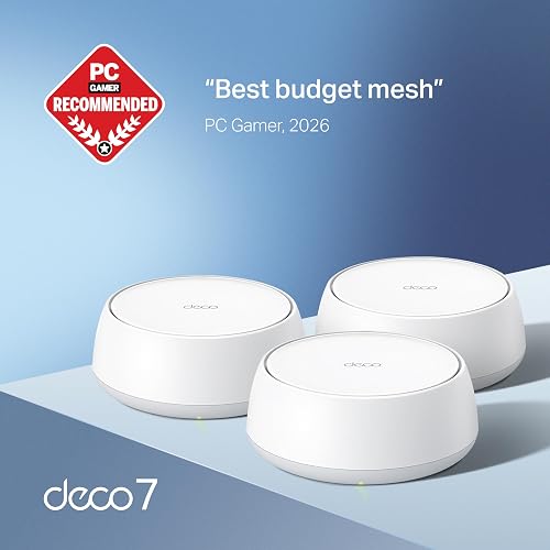 TP-Link Deco WiFi 7, Mesh BE5000 para Todo el hogar, hasta 5013 Mbps con MLO, 2 * 2.5G Puertos, Cobertura hasta 613 Metro. Deco BE25(3-Pack)