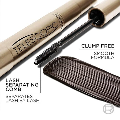 L'Oréal Paris - Máscara alargadora original telescópica Makeup, negra, 0.27 onzas líquidas