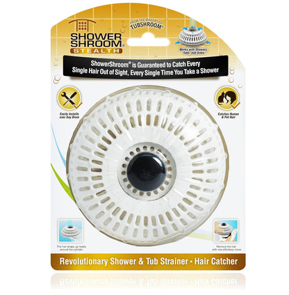 ShowerShroom - Receptor de Drenaje de Cabello para Ducha, Tina y Lavabo de baño, no impedirá el Flujo de Agua, Receptor de Pelo de Tina para Drenaje, sin Necesidad de instalación - ShowerShroom Stealth