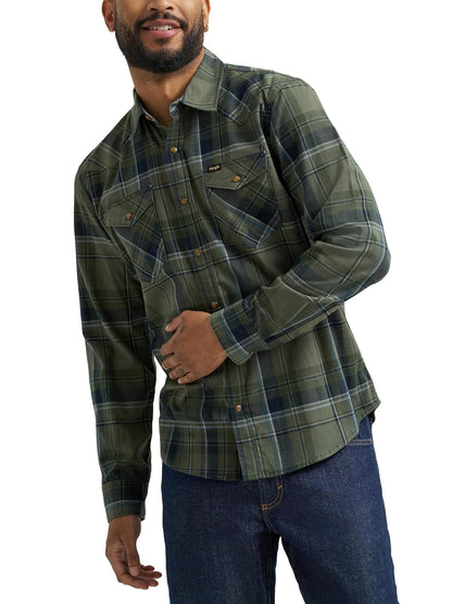 Wrangler Camisa de Mezclilla Ajuste Regular para Hombre - Cuadros de tomillo - G