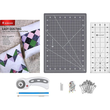 SINGER - Kit de costura para principiantes y adultos con cortador giratorio, tapete de corte, regla acrílica y más