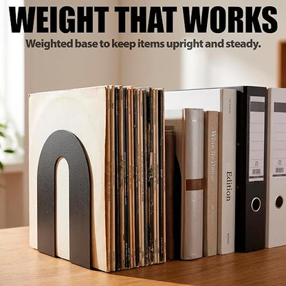 Officemate Bookends, Heavy Weighted 10" Steel, Black (93182)