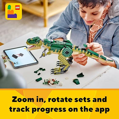 LEGO® Creator 3en1 T. Rex Convertible en Triceratops o Pterodáctilo, Figuras articuladas de Dinosaurios, Juguete de construcción Ideal como Regalo para niños y niñas 31151