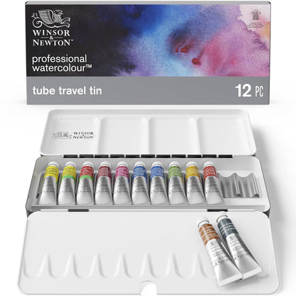 Winsor & Newton 190552 Est Acuarela Artist 12 X 5 ml No 552 | 12 tubos de 5 ml, transparencia inigualable, colores vibrantes de un solo pigmento, permanencia de archivo
