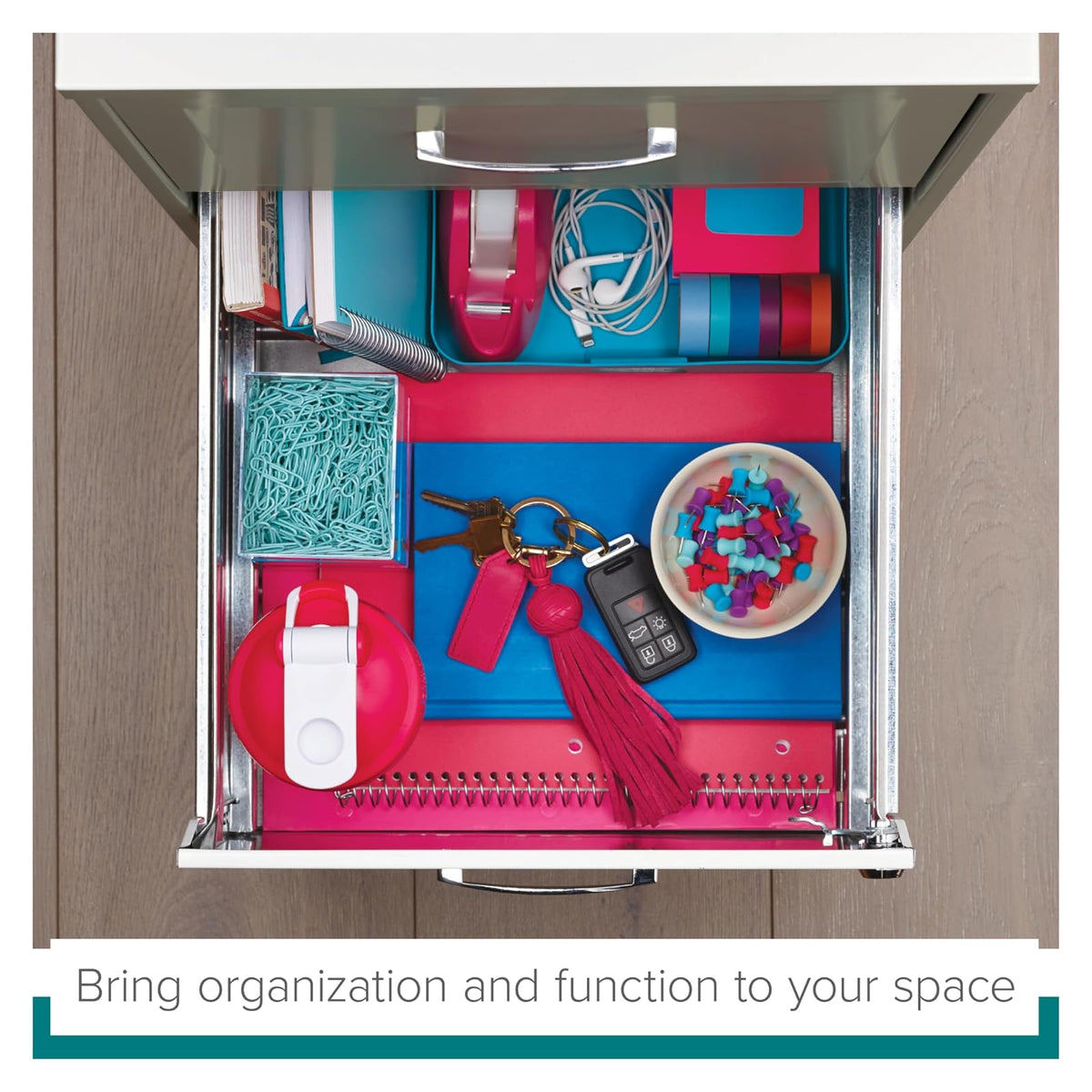 Space Solutions - Archivador Vertical Inteligente de 18 Pulgadas, 2 cajones, Color Blanco Perla