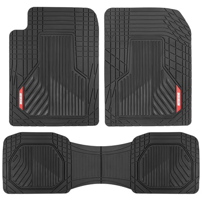 Motor Trend AdventureMax Alfombrillas para Piso de Auto Juego Completo, Goma Durable, Negro MTMT-8203-BK
