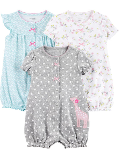 Simple Joys by Carter's 3-pack Snap-up Rompers Peleles Bebé-Niñas