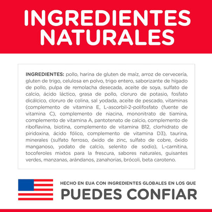 Hill's Science Diet Light Croquetas Control Bolas Pelo para Gato 3.2Kg | Croquetas Hill's para gato, pollo real, control de peso, músculos magros, fibras naturales de saciedad