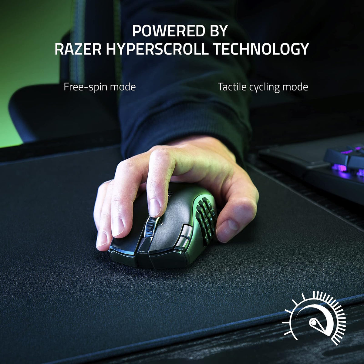 Razer Naga V2 HyperSpeed - Ratón Gamer Inalámbrico MMO con 19 Botones programables