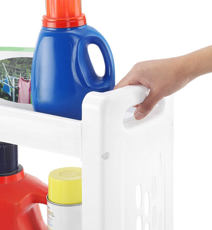 Whitmor Carrito de lavandería con Ruedas de 3 Niveles, 8.50 x 26.0 x 31.0