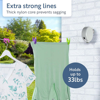 Minky Homecare - Tendedero retráctil para exteriores, 49 pies, gris