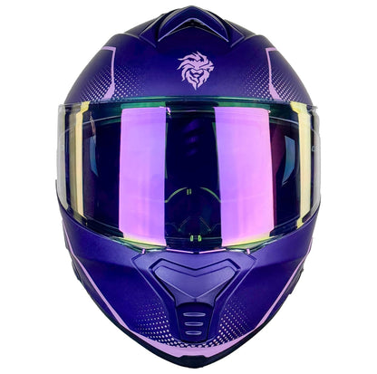 KOV Casco Waves Morado Thunder ABATIBLE para Moto Certificado Dot