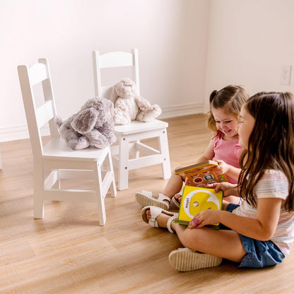 Melissa & Doug Wooden Chair Pair - White Children's Furniture