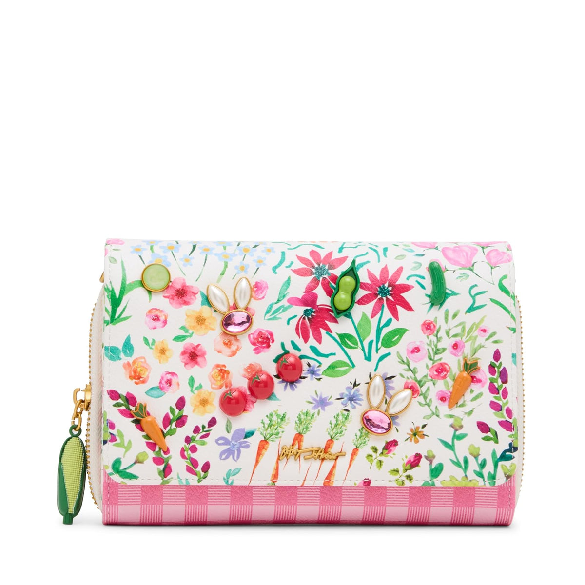 Betsey Johnson - portafolios cruzada con parche vegetariano