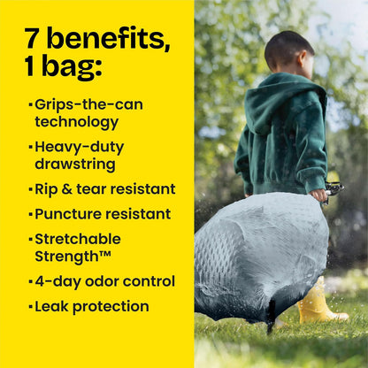 Glad Tall kitchen drawstring trash bags - odorshield 13 gallon white trash bag, febreze fresh clean, White, NOT APPLICABLE, FEBREZE - FRESH CLEAN, 110 Count