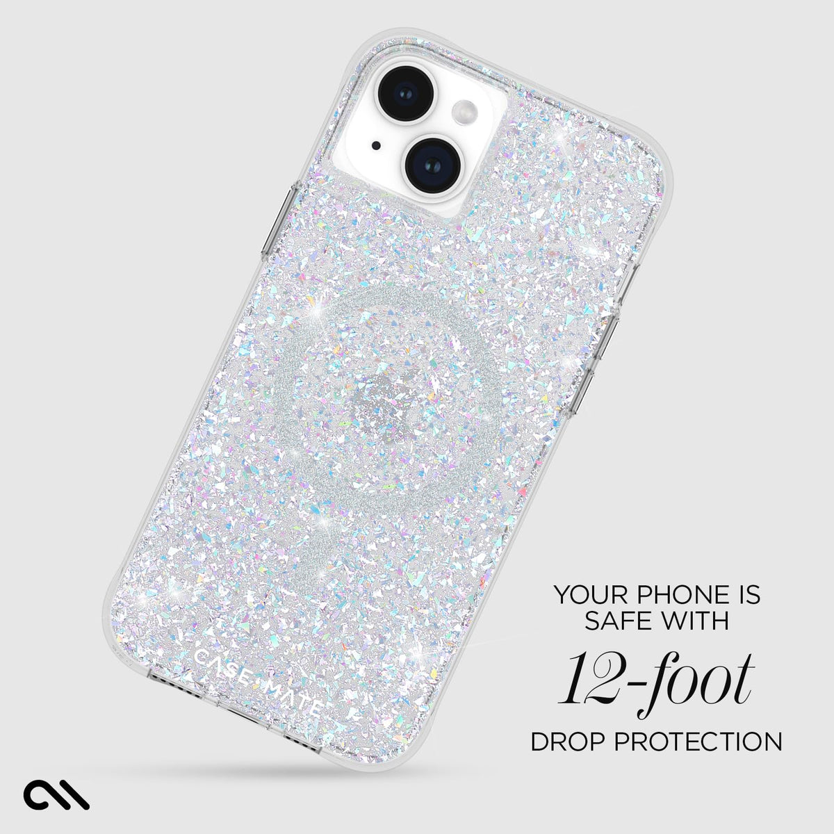Case-Mate - Funda para iPhone 15 Plus – Disco parpadeante [protección contra caídas de 12 pies] [compatible con MagSafe] Funda magnética con bonito brillo brillante para iPhone 15 Plus de 6.7 pulgadas