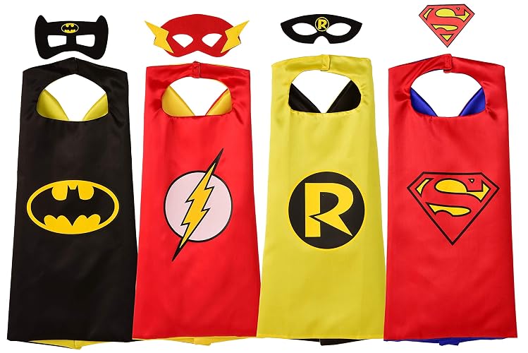 Rubie's - Set de superhéroes con licencia oficial de DC Comics, surtido (4 piezas), unisex, con máscaras y diademas, talla pequeña para niños