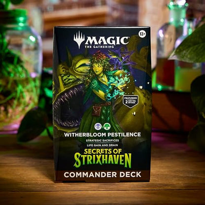 Magic: The Gathering Secrets of Strixhaven Commander Deck - Witherbloom Pestilence (100-card Box + Accessories) En Ingl?s