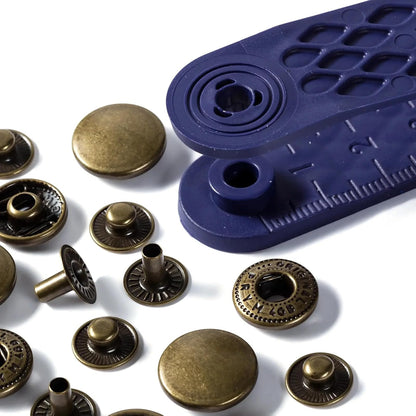 Prym 15 mm Antique Brass Anorak Non-Sew Fasteners by Prym