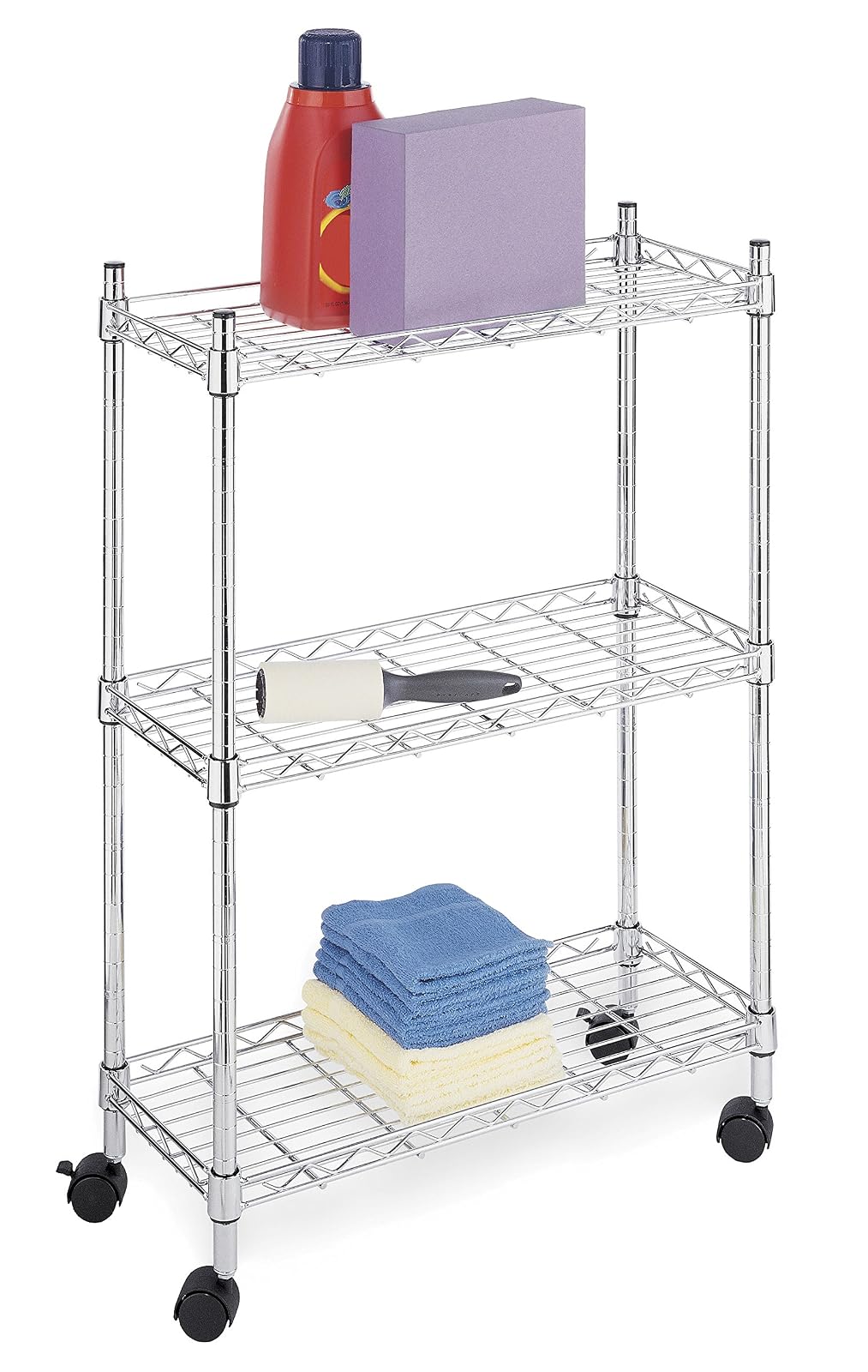 Whitmor Supreme Carro de lavandería y solución versátil de Almacenamiento, Cromo - 88.9 x 56.6 cm