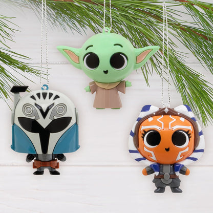 Hallmark Star Wars: The Mandalorian Series 5 Adornos de Navidad misteriosos, irrompibles, Juego de 2, Regalos para los fanáticos de Star Wars